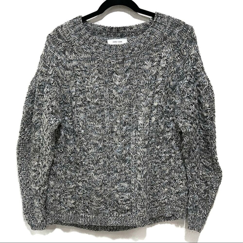 John + Jenn Marled Cable Knit Crewneck Oversize Sweater Size S - Picture 2 of 9
